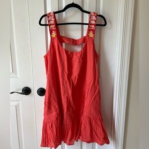 Anthropologie embroidered swing dress size L